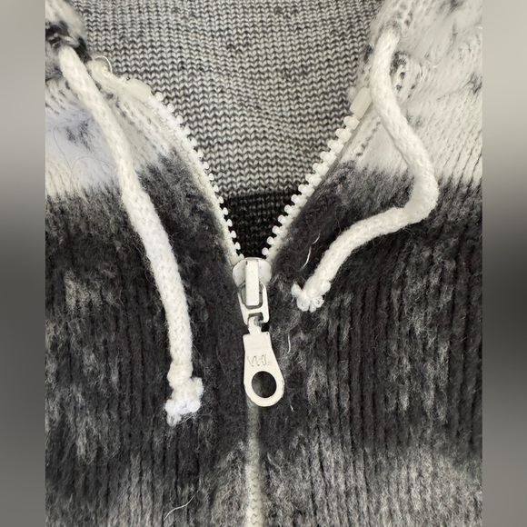 Wool Hoodie zip up Cardigan jacket ecuador aztec alpaca unisex - Picture 9 of 10